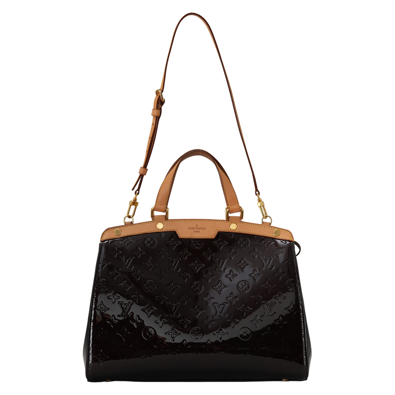 LOUIS VUITTON(USED)루이비통 M91616 모노그램 베르니 아마랑뜨 브레아 GM
